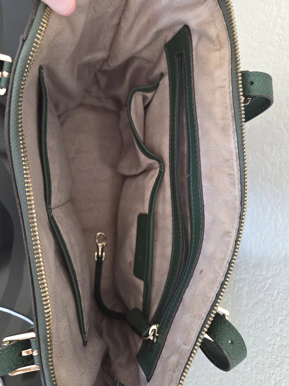 Michael Kors Emerald Green Saffiano Leather Tote with Gold Hardware
